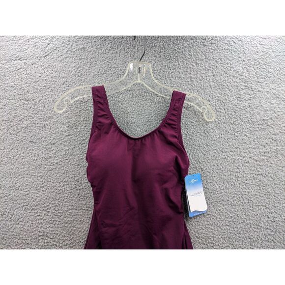NWT Dolfin Aquashape Women's Moderate Scoop Back Purple One Piece Swimsuit sz 6 - Picture 2 of 12
